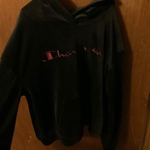 velvet champion, cropped hoodie